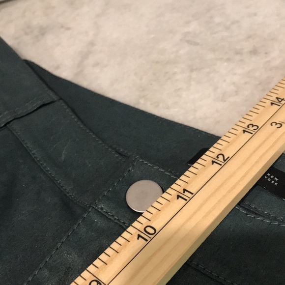 Lafayette 148 Pants Womens 16 Green Metallic Sheen Thompson Flat Front Jeans - Picture 6 of 9